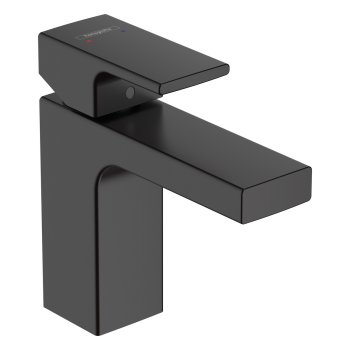 Смеситель для раковины Hansgrohe Vernis Shape, ComfortZone 100, с донным клапаном pop-up, чёрный матовый